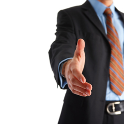 Man offering handshake